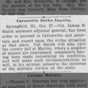 Smith, James B. (1899) out-of-date news report indicates unreliablity of the era's small newspapers.