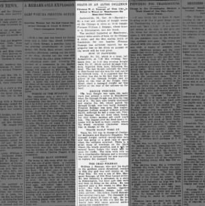 William J Ramage train collision fire - Pantagraph Nov. 22, 1901